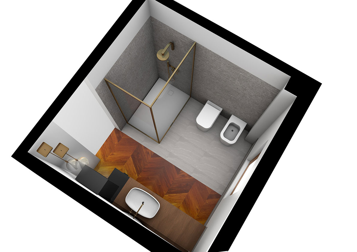 bagno padronale - render